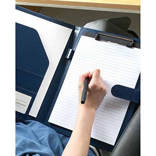 PU Leather Folder Organizer Storage Clipboard, Clip Boards A4 Writing Pad with Calculator And Information Pack, Clipboards Creative Clip Board for Classroom, Office, Nurses ( Color : Brown , Size : 5