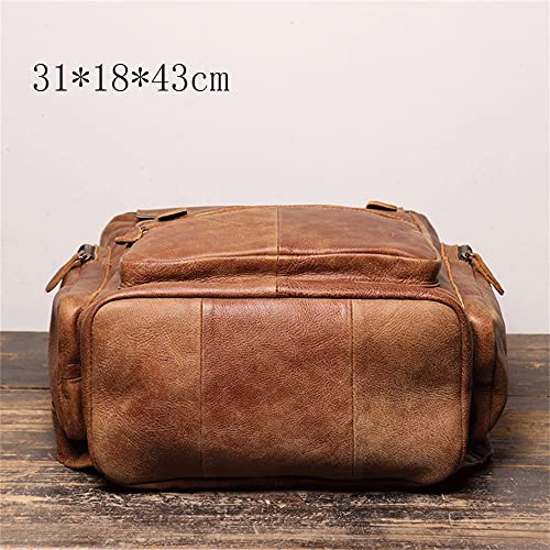 CGTENBS Retro Men's Backpack Computer Backpack Nubuck Leather Mountaineering Travel Bag Large Capacity Men's Bag