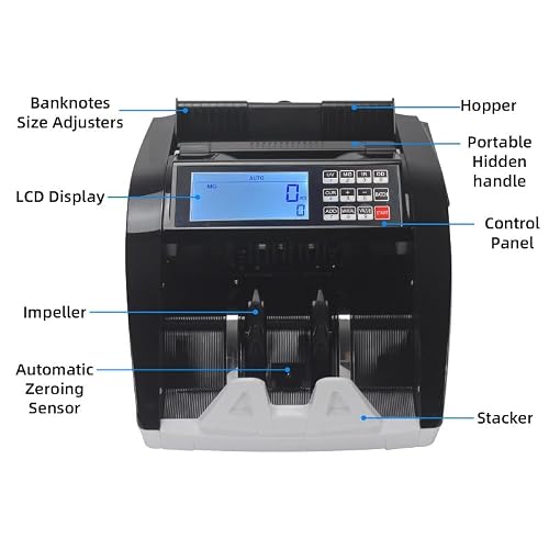 XD-6800 Portable Counterfeit Banknote Detector LCD Display Fast Counting