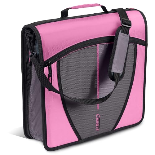 Case-it School Zipper Binder | 3" O-Rings | 600-Sheet | D-146 Light Pink