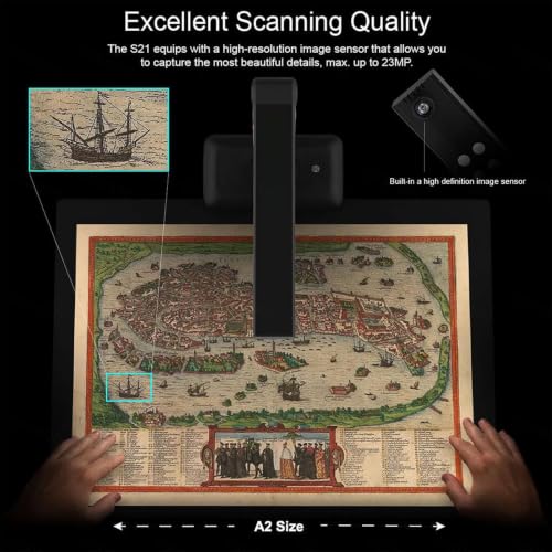 23MP Document Camera Scanner, A2 Large Format Book Scanner