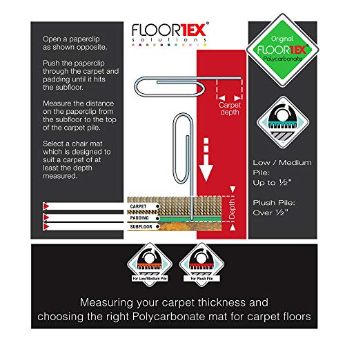 Floortex® Exclusive Ultimat® Polycarbonate Lipped Chair Mat for Carpets up to 1/2" - 35 x 47"