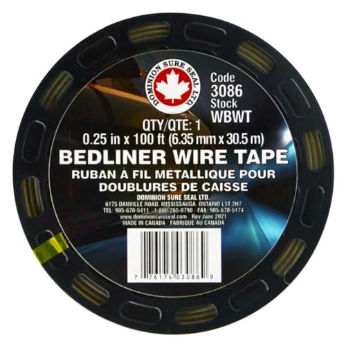 Dominion Sure Seal Bedliner Wire Trim Tape – Heavy-Duty Duct and Masking Tape for Car Wrap, Fiberglass Cloth, and Paint Projects, Ideal for Indoor and Outdoor Use