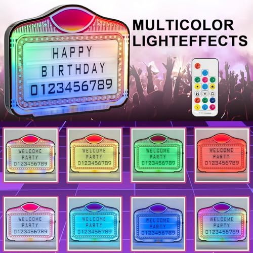 pedenencelia Club Signs for Bottle Service/VIP Bottle Service Sign - Customizable Message Board W/Interchangeable Letters & Numbers, 7-Color Light, Rechargeable for Weddings,Bar & Night Club