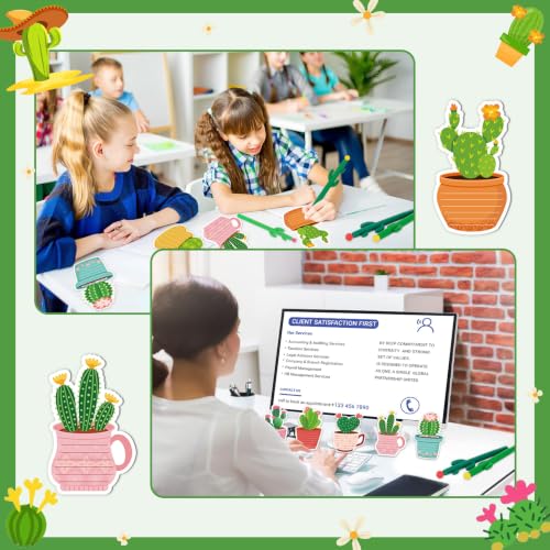Cactus Sticky Note Gift Bundle 12 Pads 12 Pens for Coworkers(24PCS) (24PCS)