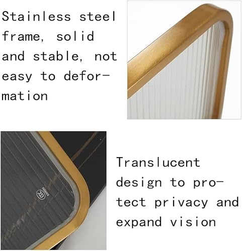 Office Partition Screens Desk Privacy Panels for& Hotel 30cm Low Table Dividers Gold Color Stylish Workspace Separation for Dining Areas (60cm)