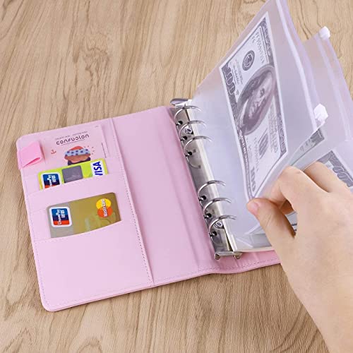ONMYJFD A6 PU Leather Notebook 6 Binder for A6 Filler Paper, Loose Leaf Personal Planner Binder Cover with Magnetic Buckle Closure(E)