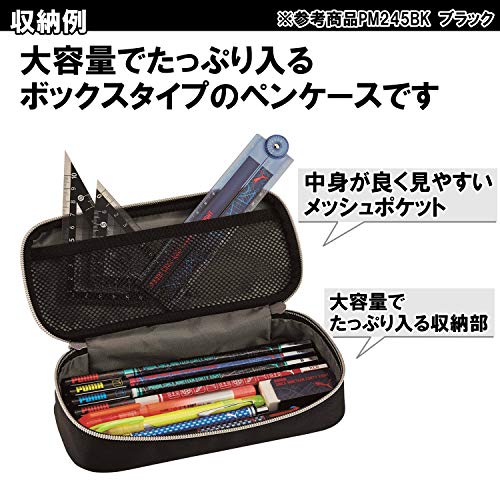 クツワ Kutsuwa PM245BK Puma Large Box Pen Case, Black