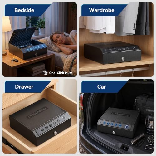 Gun Safe,Biometric Fingerprint Gun Safe for Handgun Pistol Safes CTSAFEPRO