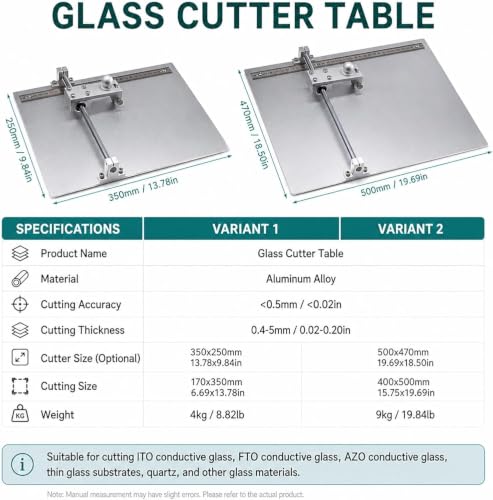 XIVUIFOI Lab Glass Cutting Table for Conductive Substrates Ito Fto Azo Quartz Wafer. Quick assembly and adjustments allow scoring small samples (35x25cm/13.8x9.8in)