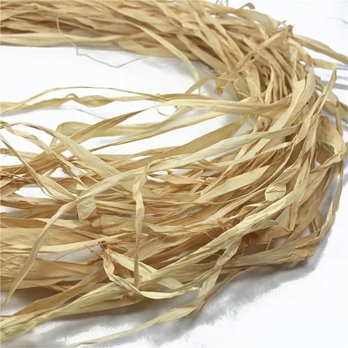 HongJP Shredded gift filler 200g Natural Rafia Grass Rope Wedding Gift Box Decor Filler Birthday Party Bouquet Packaging Bundled Straw