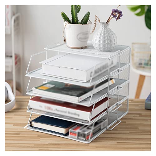 File Holder Office Desktop File Rack Multi-Layer Bookshelf Folder Storage Box Data Rack Storage Rack File Storage Rack for Office Home School File Organizer (Color : B, Size : 2)