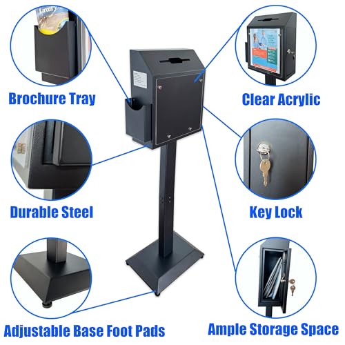 Plugsharge Floor Standing Suggestion & Offering Box with Locking Door