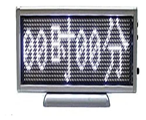 MekUk LED Sign Board Scrolling Message 30×6CM Indoor LED Scrolling Sign Screen Message Display Mini Moving Desk Board Advertising Programmable Support Any Language (White) for Store, Car, Business, Pr