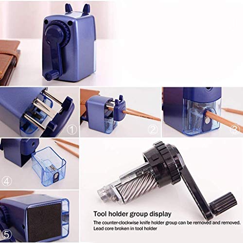 KLJUHGTR Classroom Pencil Sharpener Manual, Portable - Compact & Quiet that Gets Straight Helical