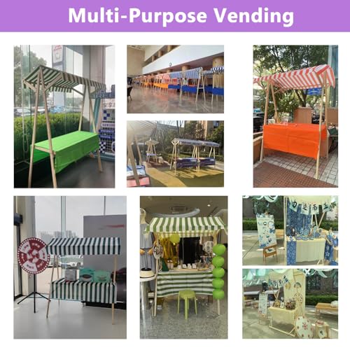 WAHHWF Stall Display Stand Wood Food Cart, for Craft Shows/Retail Kiosks/Booth, Floor-Standing Vendor Table Carts, Practical & Lightweight(Yellow,180x60 cm/71x24 in)