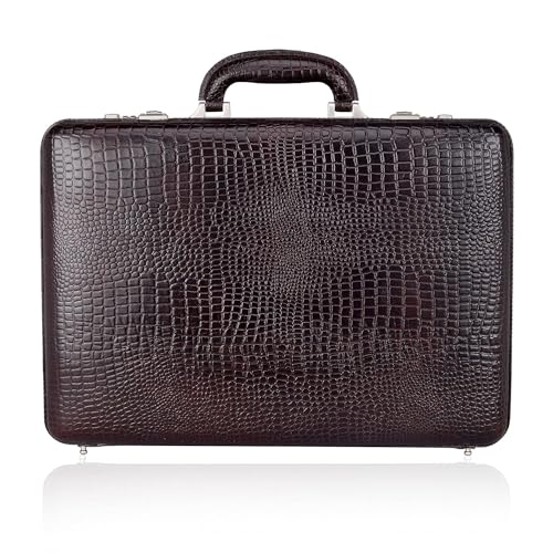 ACEKING Full Grain Leather Briefcase for Men & Women, Expandable Attache Case with Combination Lock, 16 Inch Laptop Business Bag, Executive Office Work Briefcase, Premium Leather