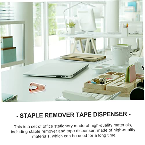 1 Tape seat Nail Remover Shipping Tape Dispenser Clear Tape Holder Paper Tape Dispenser Desk Accessories Staple Puller and Tape Dispenser Stationary Adhesive Tape Alloy Office (Golden 6.7X12CM)