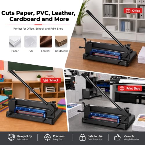 Guillotine Paper Cutter 12 Inch Heavy Duty 400 Sheet Paper Trimmer