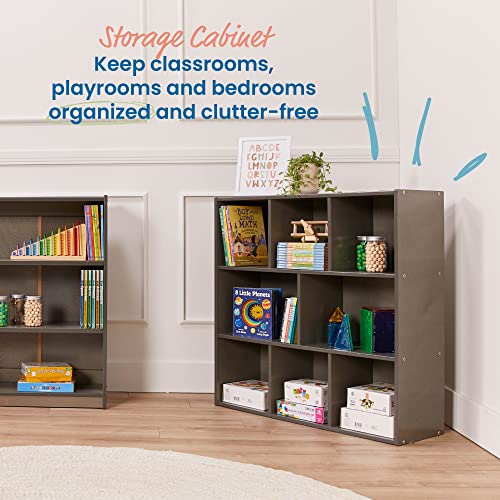 ECR4Kids Streamline 8-Compartment Storage Cabinet, 36in High, Grey Wash