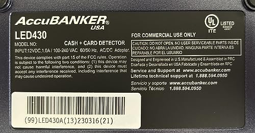 AccuBANKER LED430 Cash and Card Counterfeit Detector, 6 Point
