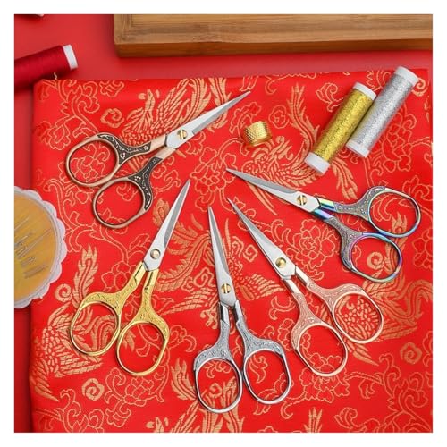 Vintage Stainless Steel Embroidery Scissors - 50PCS Tailor Shears for DIY Sewing and Crafting(Rose gold 50pcs)