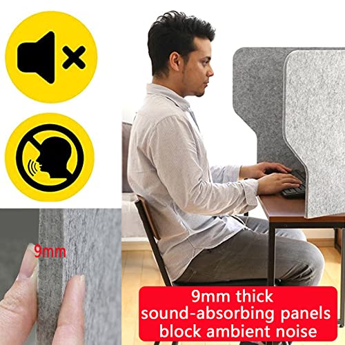 Folding Portable Desk Privacy Panel Reduces Noise And Visual Distractions, Freestanding Privacy Panel Acoustic Partition, For Offices Schools Libraries 2pc Noise Reduction Desk Barrier ( Color : GRAYS