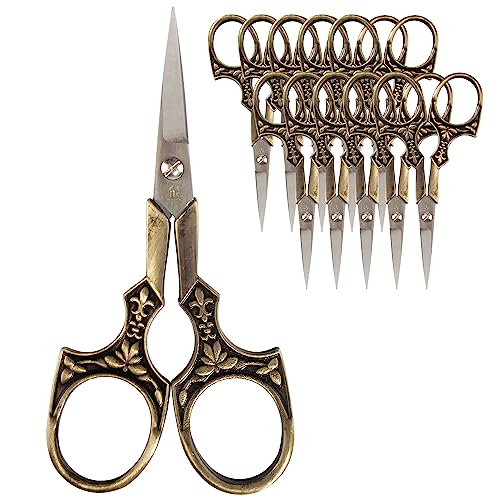 JubileeYarn Antique Style Heirloom Embroidery Craft Scissors - Bronze - 10 Scissors