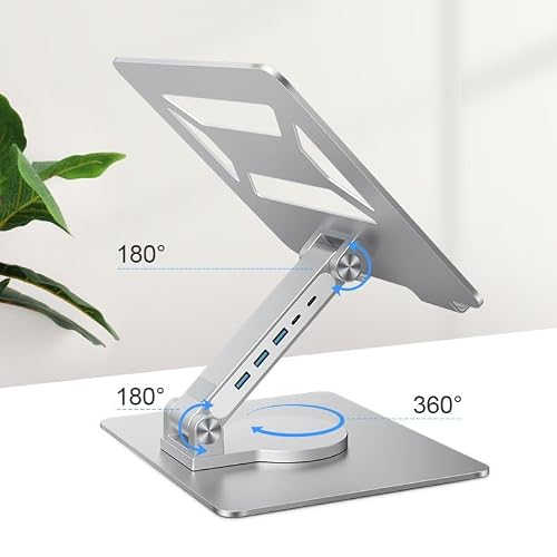 Dock Laptop Stand With 360 Degree Rotation Foldable Office With Computer