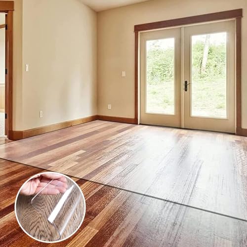 Transparent Floor Mat for Hardwood Floor Plastic Carpet Protector Mat 1.5mm Heavy Duty Office Chair Mat Clear Floor Protector for Chairs Desk Protection Mats for Home Bedroom (Size : 4x11Ft