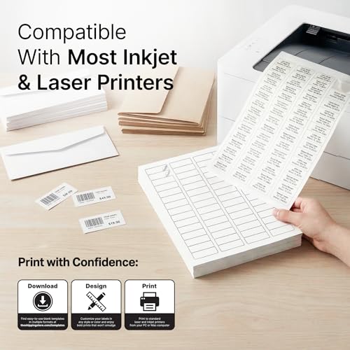 1.75" X 0.5" Matte White Return Address Labels (500 Sheets, 40000 Stickers)