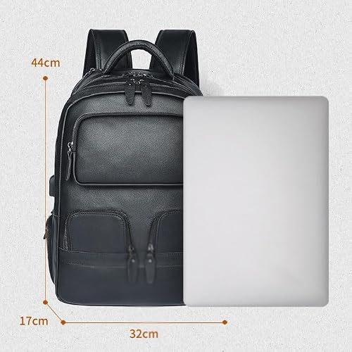 VCDUXMQLK Top layer cowhide backpack men's leather leisure travel trend large capacity