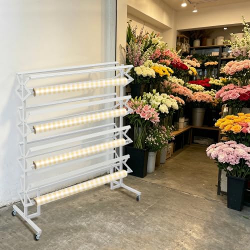 4-Tier 8-Rod Large Paper Roll Holder for Classroom Studio Retail (White)