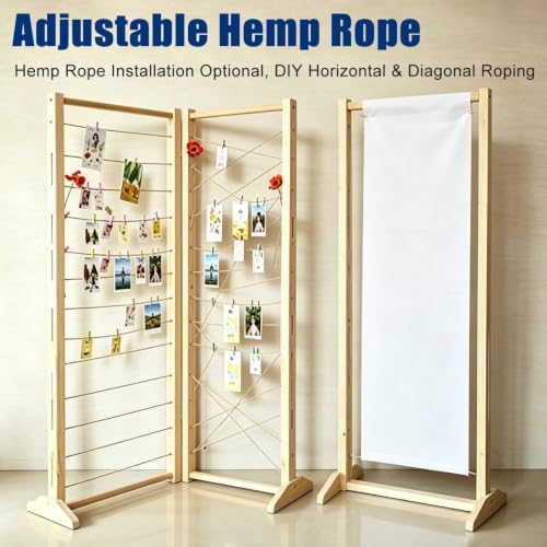 WWZHYX Small Wooden Display Rack No Wall Mount, Mobile Booth on Wheels