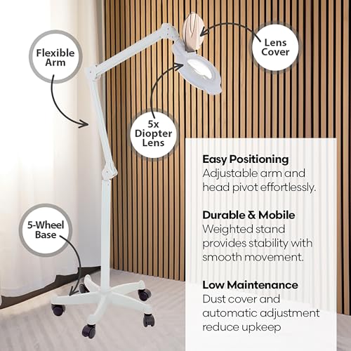 SkinAct Magnifying LED Lamp 5X Diopter Magnifier with Stand LED Maglamp