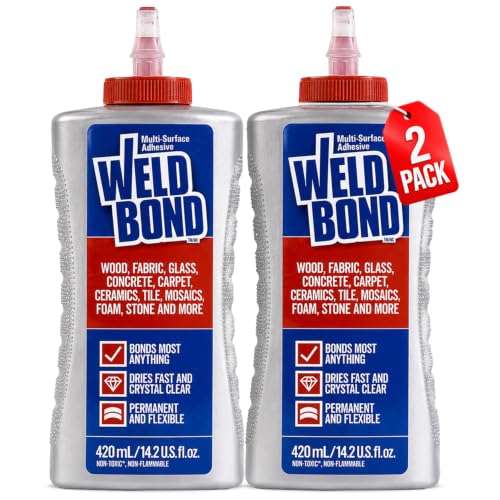 Weldbond Multi-Surface Glue Non-Toxic for Mosaic Wood Craft 14.2oz (2 Pack)