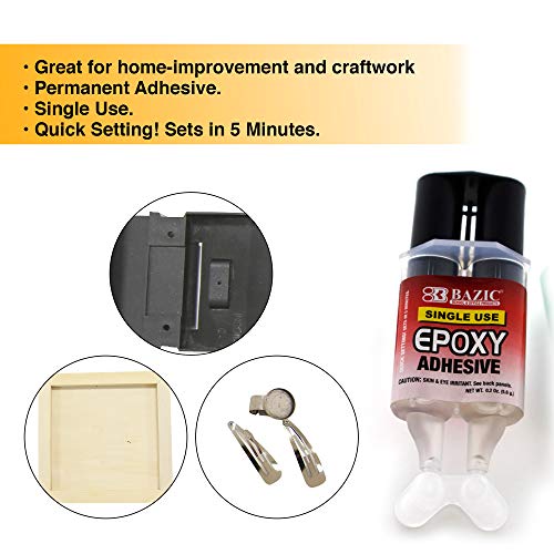 BAZIC 0.2 Oz / 5.6g Quick Setting Epoxy Glue w/Syringe Applicator (Case of 24)
