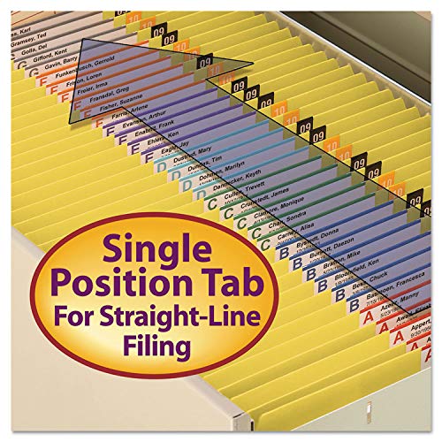 Smead 12910 File Folders Straight Cut Reinforced Top Tab Letter Yellow 100/Box