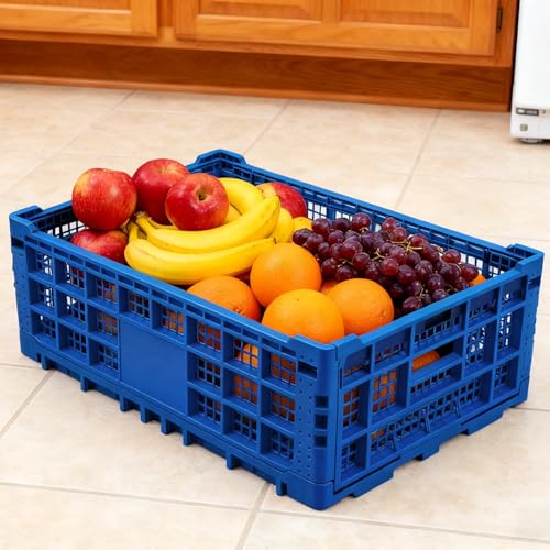 10PCS Collapsible Storage Crates, 52L/14Gal Foldable Plastic Crates