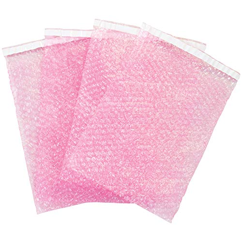 Aviditi (100 Pack) 18 x 23-1/2 Inch, Self-Seal Anti-Static Bubble Pouch Bags, Pink, for Cushioning, Electronics, Packing, Shipping, and Storage