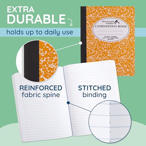 Blue Summit Supplies 48 Composition Notebooks, Wide Ruled, Assorted Colors