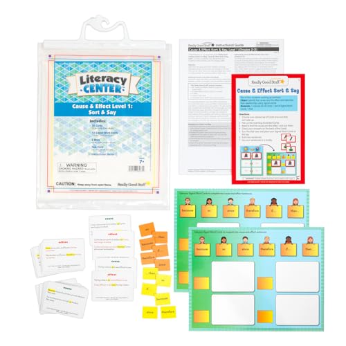 Really Good Stuff Cause & Effect Level 1: Sort & Say Literacy Center
