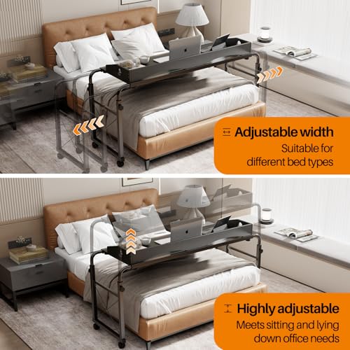 55" Laptop Desk for Bed, Adjustable Height & Length Laptop Bed Table