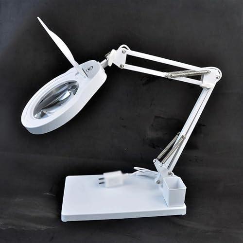 HBCDAAQ Illuminated Magnifier LED Magnifying Glass for Soldering Iron Repair/Table Lamp/Skincare Beauty(D)