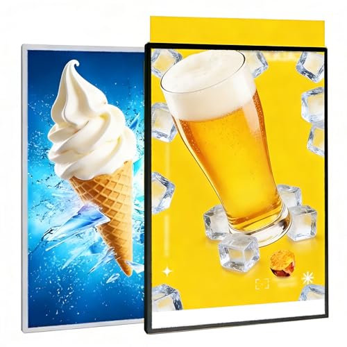 moupeaktain Ultra-Slim LED Light Box, Wall-Mounted Advertising Display, Plug-in Advertising Frame Display, Message Boards & Signs, Illuminated Poster Frame for Restaurant, Bar, Shops Black-A2