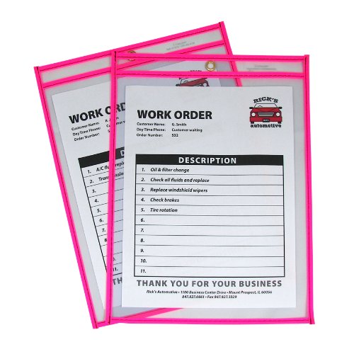 C-Line Neon Shop Ticket Holder, Pink, Stitched, 15/Bx (43919)