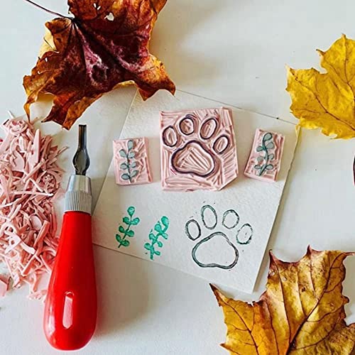 Cwmiibili Linoleum Cutter Set, 10 Sets Craft Cutters with 30 Assorted Blades for Cutting and Crafting, Carvings, Craft