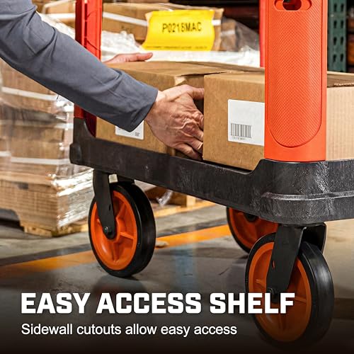 Crescent RAILWORKS 2 Shelf Industrial Utility Cart with 5" Hard Casters | IUC2SCBM