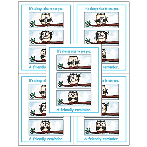 Laser Reminder Postcards, Optometric Appointment Reminder Postcards. 4 Cards Perforated for Tear-off at 4.25" x 5.5" on an 8.5" x 11" Sheet of 8 Pt Card Stock. (1000)