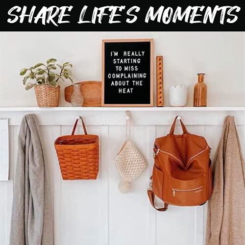 Felt Like Sharing Black Felt Letter Board 16x20 – 348 Letters, Oak Frame